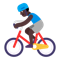 Man Biking- Dark Skin Tone emoji on Microsoft